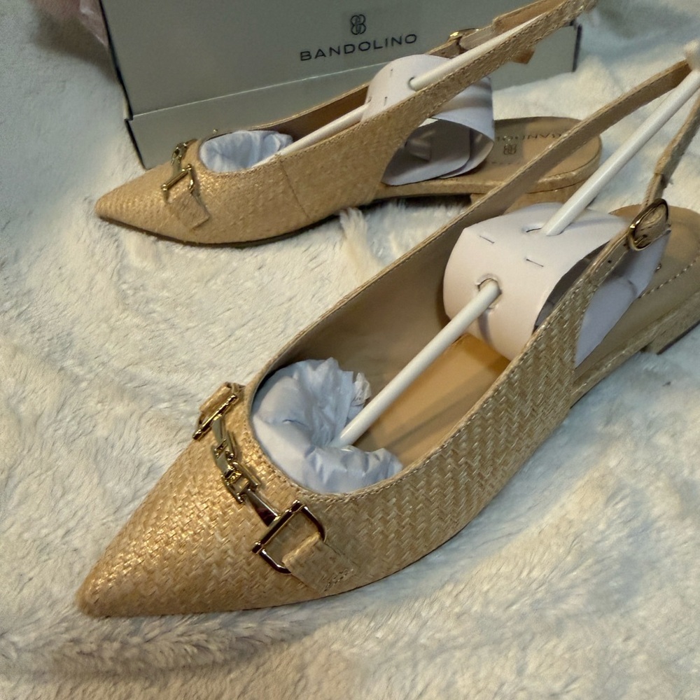 Bandolino Women's Alex Flat, Light Natural 111, Size 7.5- New in Box- sling back - Picture 8 of 14